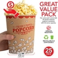 thumbnail image 6 of Stock Your Home 32 Oz Kraft Popcorn Buckets (25 Count) - Greaseproof Vintage Style Popcorn Cups - Disposable Popcorn Containers for Movie Theaters, Amusement Parks, Concession Stands & Themed Parties, 6 of 8