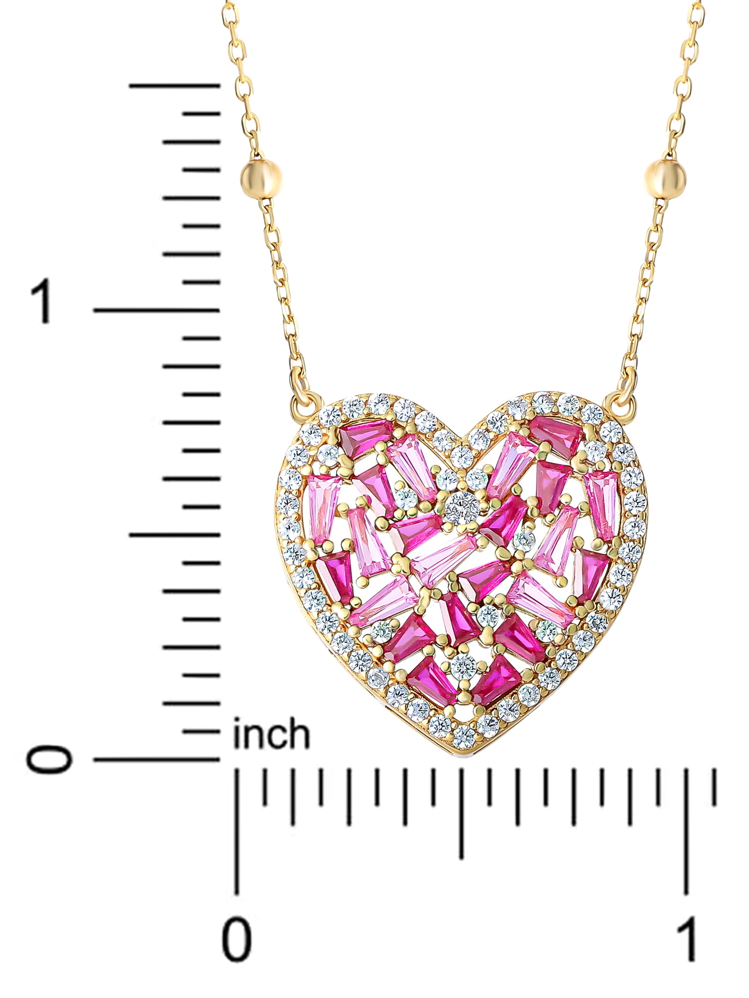 Brilliance Fine Jewelry Women's Sterling Silver 14kt Gold Plated  Heart Pendant, 18" Chain