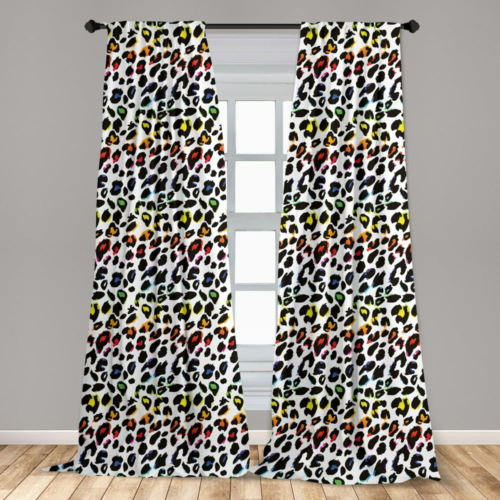 Leopard Print Curtains 2 Panels Set, Classical Savannah Mammal Skin ...