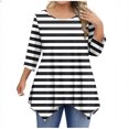 thumbnail image 2 of mfyjkho Tops Casuales Para Mujer, Blusas Informales De Cuello Redondo Liso Para Mujer, De Gran Tamaño, Con Mangas 3/4 Y Cuello Redondo Tops Y Blusas Para Mujer Xl, 2 of 5