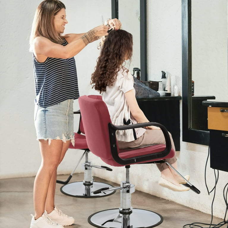 Burgundy barber chair hot sale