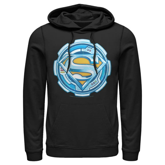 Men's Superman Logo Gear Pull Over Hoodie Black 3X Large