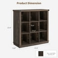 thumbnail image 2 of Studyset 9 Cube Storage Organizer Bookshelf,4 Tier Farmhouse Horizontal Bookcase,Bookshelf with Storage,37.4 Inch Wood Storage Bookcase,Long Low Bookshelves Cube Shelf for Bedroom and Home Office, 2 of 9