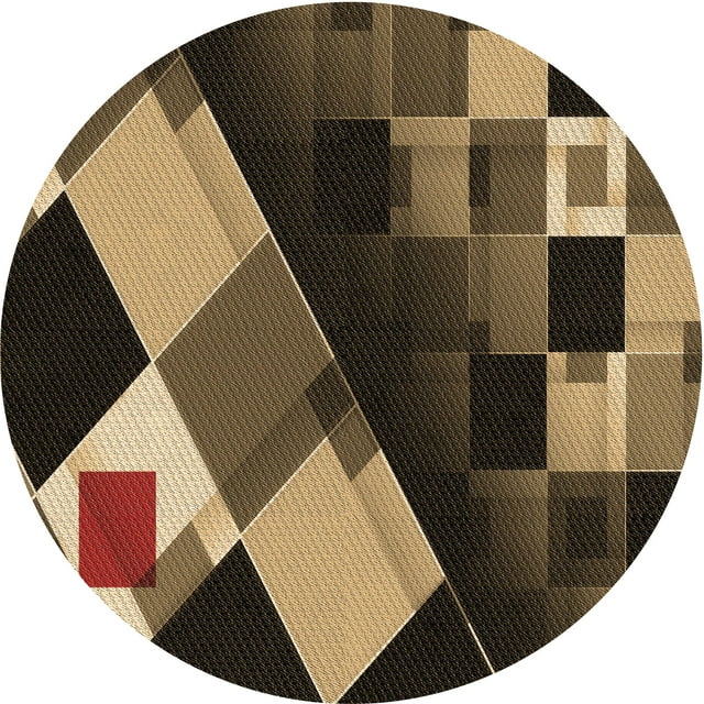 Ahgly Company Machine Washable Indoor Square Transitional Bronze Brown Area Rugs, 3' Square