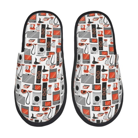 Balery Modern Life Slient Indoor Furry Fleece Comfort House Shoes Soft Non-Slip Home Shoes Cotton slippers House Slippers-- Large