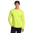 thumbnail image 7 of Gildan Hi-Vis Men's Ultra Cotton T-Shirt, Long Sleeve Crew Neck Workwear, Safety Green, 3-Pack, 5XL, 7 of 7