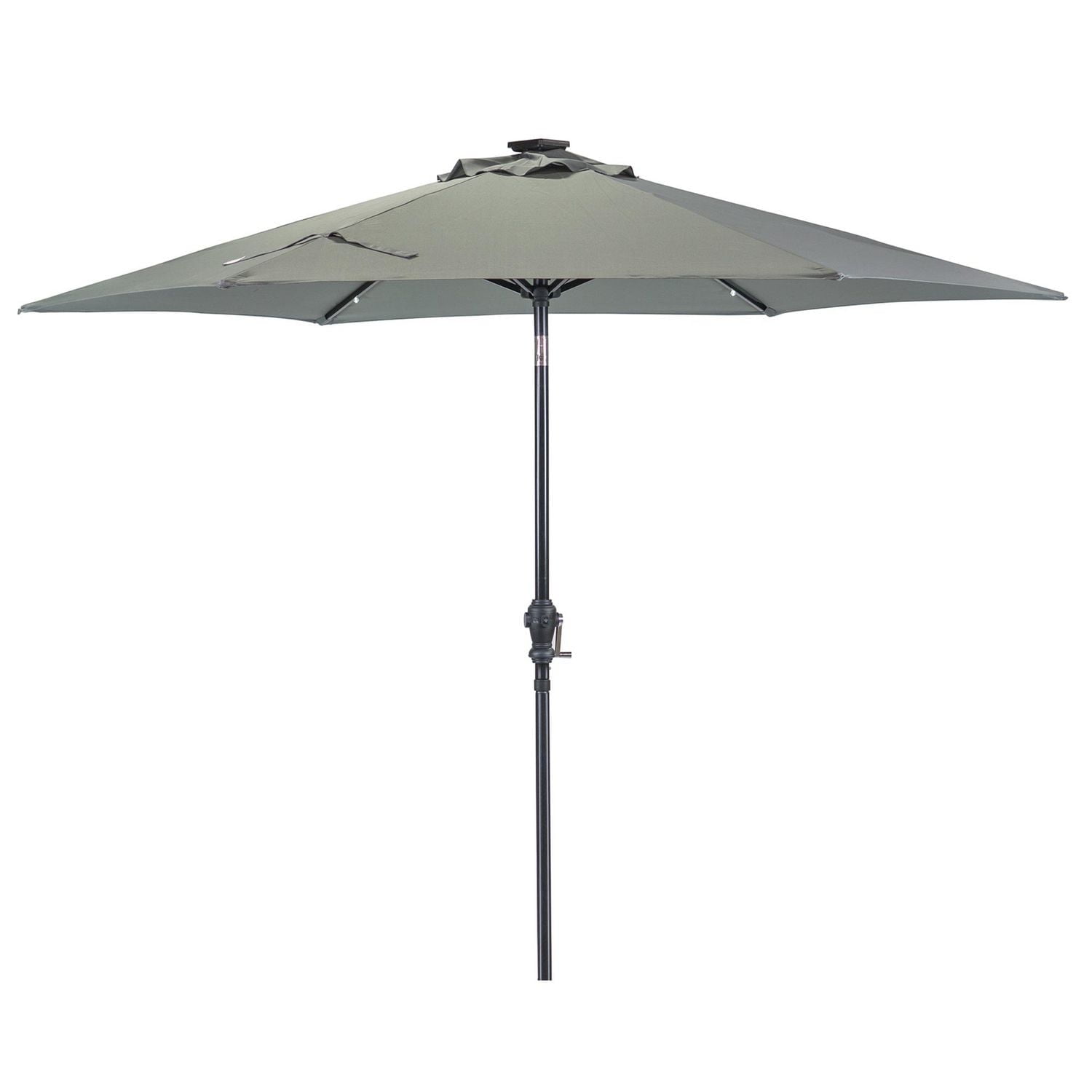 Sun-Ray 9' Round Solar Lighted Umbrella - Grey