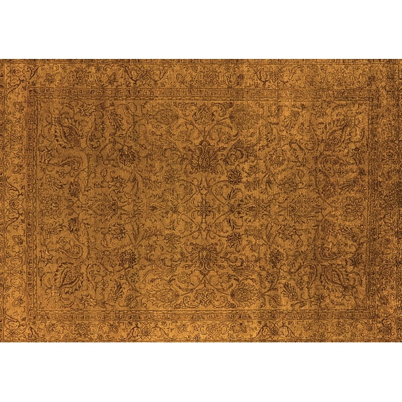 Ahgly Company Indoor Rectangle Oriental Orange Industrial Area Rugs, 6' x 9'