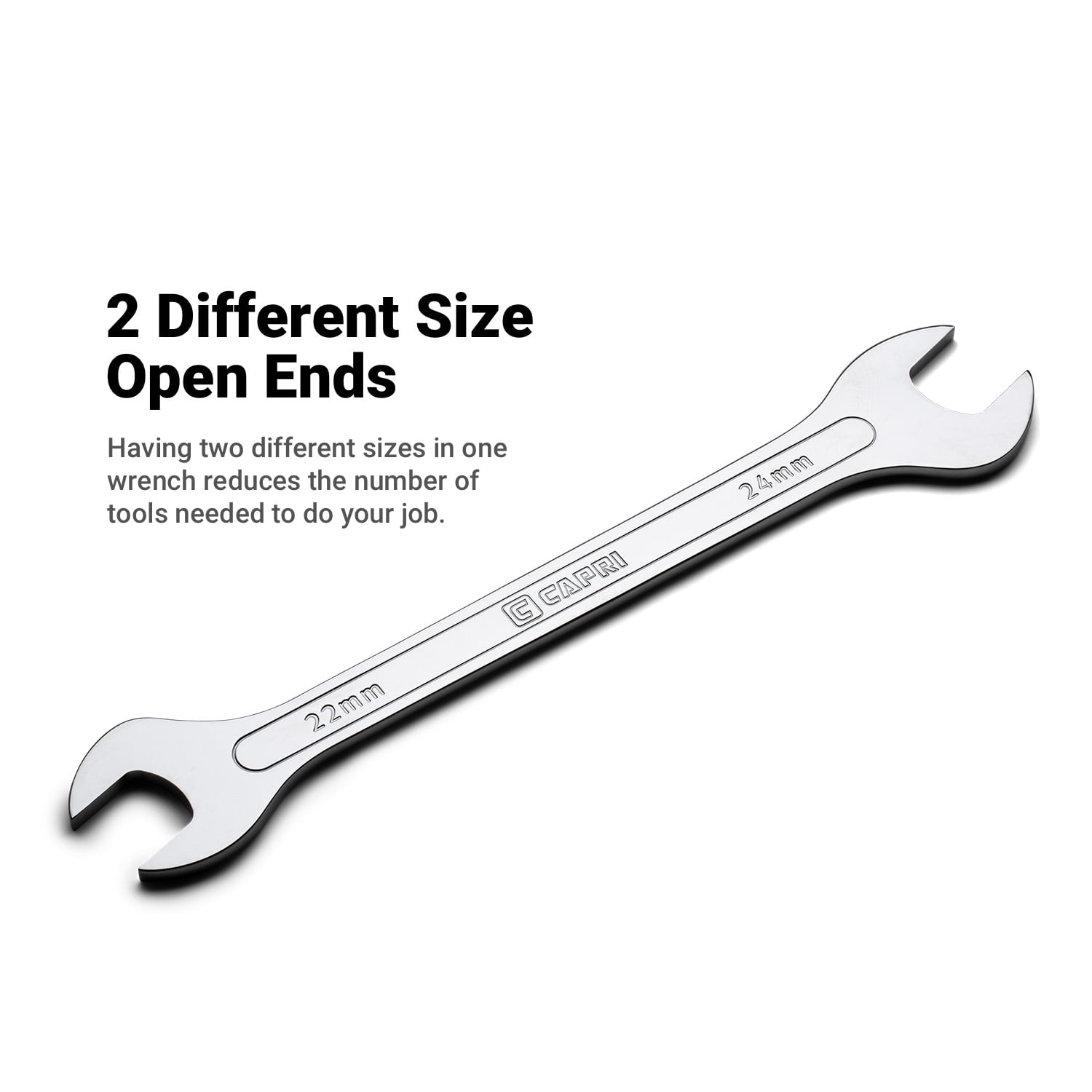 Capri Tools Super-Thin Open End Wrench Set, Metric, 6 to 28 mm, 12-Piece