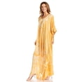 thumbnail image 3 of Sakkas Tacy Women's Casual Boho Summer Maxi Dress Caftan Kaftan Cover-up LougeWear - 10-Cooper - One Size Regular, 3 of 5