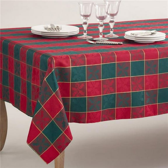 Saro Lifestyle Plaid Design Holiday Tablecloth
