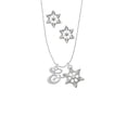 thumbnail image 2 of Delight Jewelry Silvertone Small Gelato Script Initial - & - Silver tone Snowflake Charm Necklace and Stud Earrings, 2 of 4