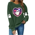 thumbnail image 2 of VKOYWKM Chandails d'Halloween pour Femmes Chandail Graphique Fantôme Col Rond Manches Longues chandail d'Automne Hauts de Fête Assortis Chandails d'Halloween pour la Famille, 2 of 9