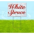 thumbnail image 1 of White Spruce Red & Chrome (18" x 24") Yard Sign, Includes Metal Step Stake, 1 of 6