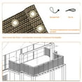 thumbnail image 3 of 3' x 173' Brown Residential Commercial Privacy Deck Fence Screen 160 GSM Weather Resistant Outdoor Protection Fencing Net for Balcony Verandah Porch Patio Pool Backyard Rails, 3 of 5