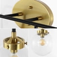 thumbnail image 6 of JONATHAN Y Caleb 38" 5-Light Contemporary Transitional Iron/Glass LED Vanity Light, Brass Gold/Black, 6 of 13