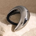 thumbnail image 2 of Stainless Steel Arch Hair Cuffs Hair Ties, 18K Gold Chunky Ponytail Cuff Hairties, Women Glossy Ponytail Holders Elastic Hair Bands,Geometric Gold and Silver Hair Accessories (Large Size Silver), 2 of 9