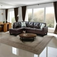 thumbnail image 2 of Pemberly Row Contemporary Faux Leather Left Facing Sectional in Brown, 2 of 9