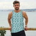 thumbnail image 6 of Gukieu Teal turquoise shell Print Men's Quick Dry Fitness Vest, Round Neck Sleeveless Fitness Bodybuilding Top-4X-Large, 6 of 7