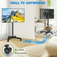 thumbnail image 5 of RTVR Mobile Rolling TV Stand Cart on Wheels for 32-60 inch Screens, Roku TV Legs Mount Stand Compatible with All Apple Roku Ultra, 5 of 12