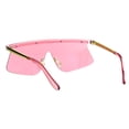 thumbnail image 4 of 80s Cyber Punk Flat Top Shield Robotic Panel Sunglasses Pink, 4 of 4