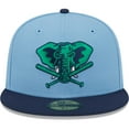 thumbnail image 2 of Men's New Era Light Blue/Navy Oakland Athletics Green Undervisor 59FIFTY Fitted Hat, 2 of 5