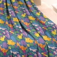 thumbnail image 3 of Colorful Dinosaurs Floral Motifs Pattern Blanket,Comfortable Soft Lamb Wool Throw Blanket,All Season,Warm Lightweight Blankets for Sofa Bed Couch Living Room Chair,30"x40", 3 of 4