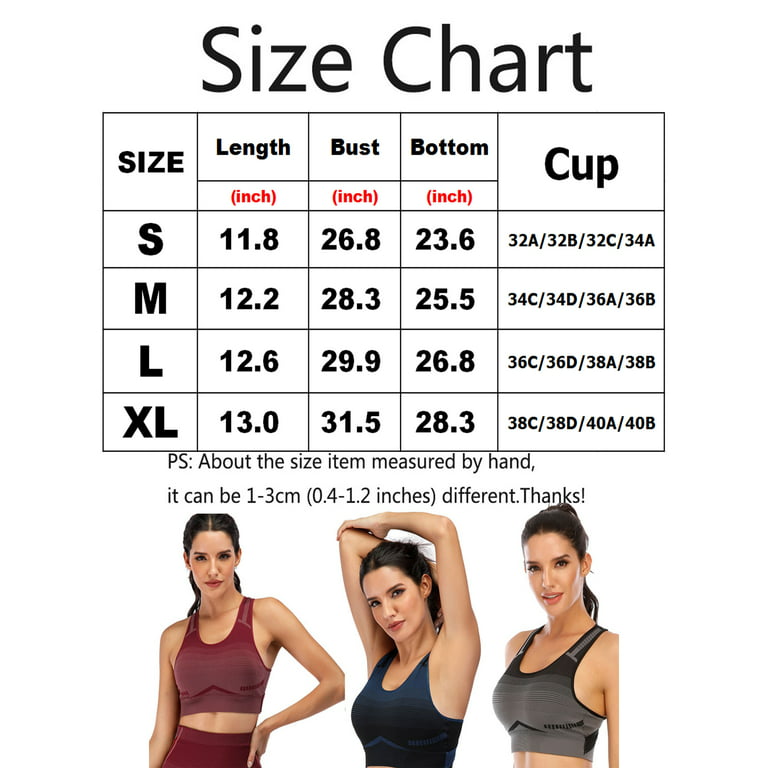 Supportive Sports Bras for Women Running Padded Compression Sports Bra  Racerback Workout Tops Plus Size 