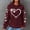 017 Wine, variant on Women Waffle Hoodies Cute Dog Paw Pattern Printed Long Sleeve Pullover Drawstring Kangaroo Pocket Sweatshirt