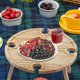 thumbnail image 3 of Wooden Outdoor Folding Picnic Table Portable 2 in 1 Wine Glass Rack, Foldable Desk Wine Glass Rack Table Picnic Tray, 3 of 5