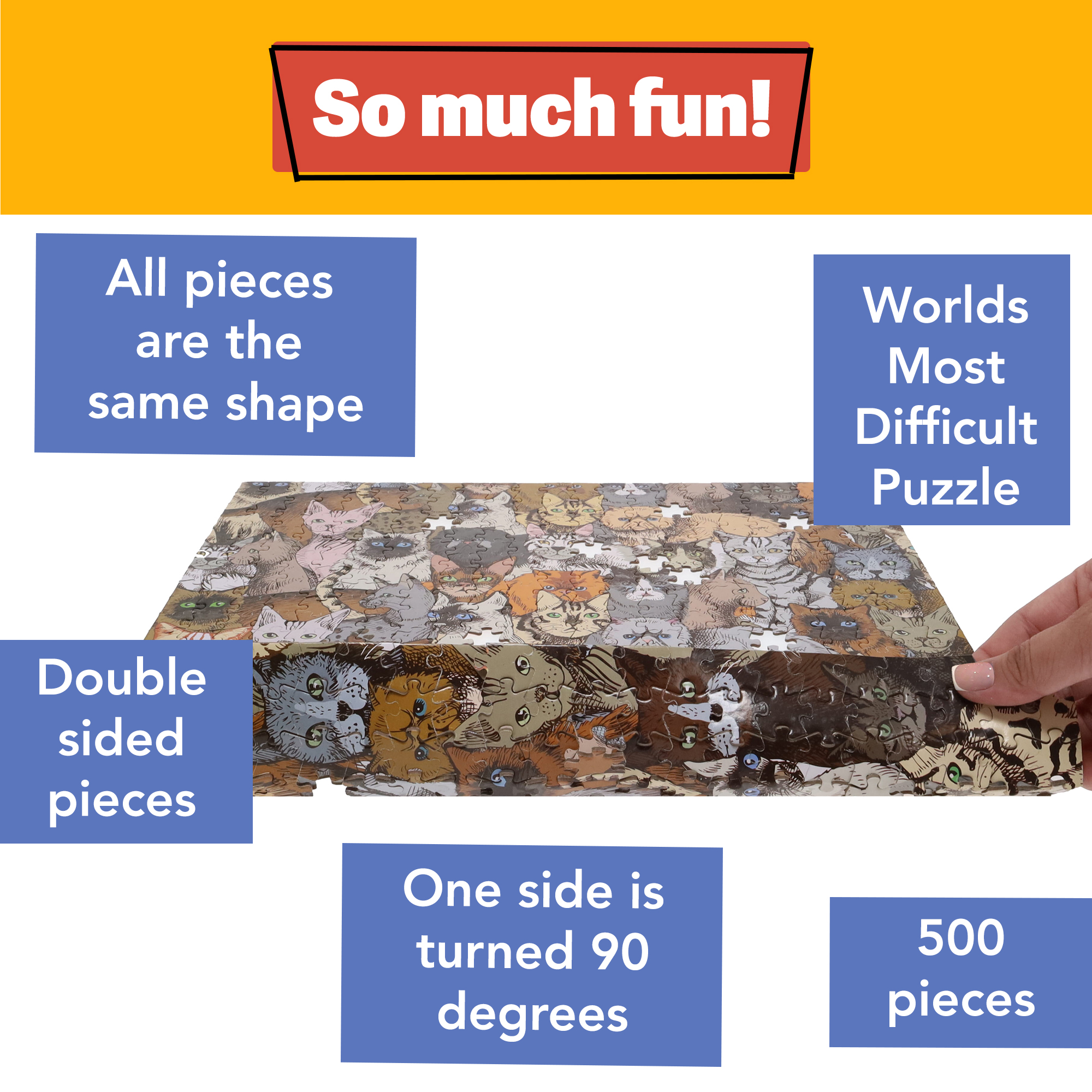 TDC Games World's Most Difficult Jigsaw Puzzle Cats 500 Pieces 15 in.