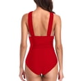 thumbnail image 4 of Women Plus Size Swimsuits One Piece Tummy Control Front Cross Bathing Suit Backless Monokini, 4 of 5