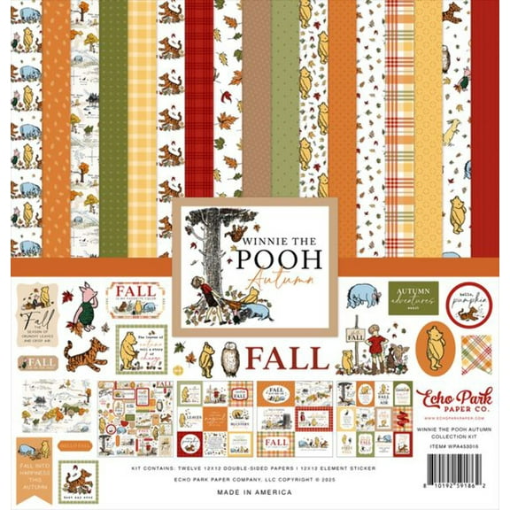 Echo Park Winnie The Pooh Autumn Collection Kit: 12x12 DS Patterned Paper