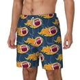 thumbnail image 2 of Uemuo Burning Rugby Balls Pattern Mens Swim Trunks Quick Dry Board Shorts with Mesh Lining, Stretch Beach Shorts Quick Dry No-Chafing Board Shorts-Large, 2 of 9