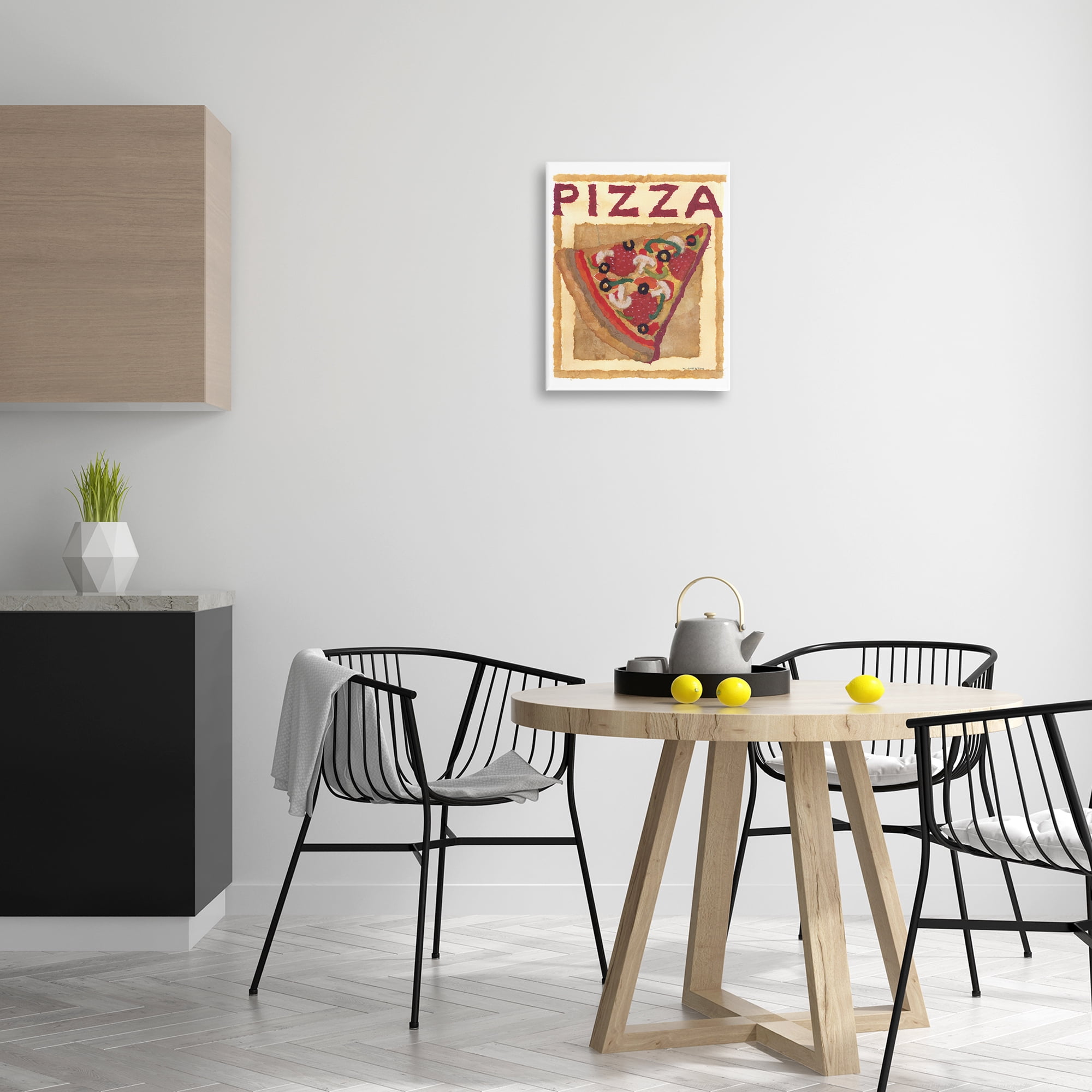 Stupell Industries Watercolor Style Pizza Food & Beverage Painting Gallery Wrapped Canvas Art Print Wall Art, 16 x 20