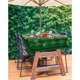 thumbnail image 3 of Fsddascl St. Patrick's Day Outdoor Tablecloth - 60x120 Inch Rectangle Dining Table Cover, Dark Green Lucky S Botanical Waterproof Outdoor Table Cloth with Umbrella Hole & Zipper for Picnic/Patio, 3 of 7