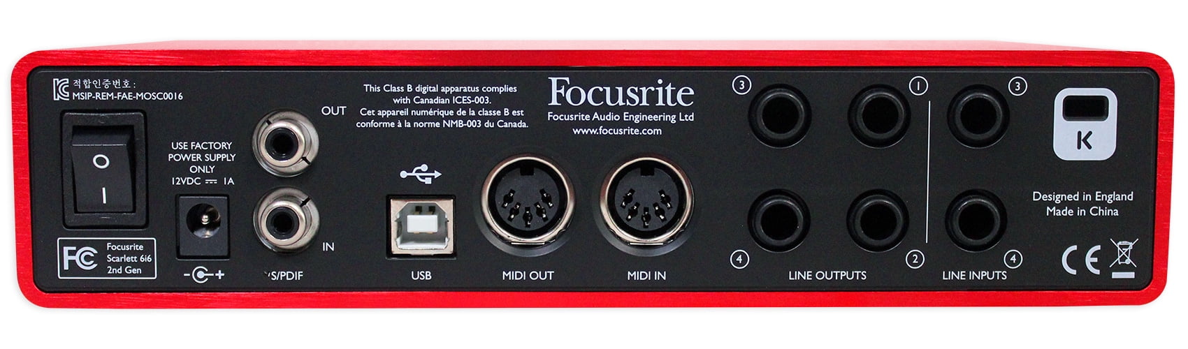 Focusrite SCARLETT 6I6 2ndGen 192kHz USB Audio Recording Interface