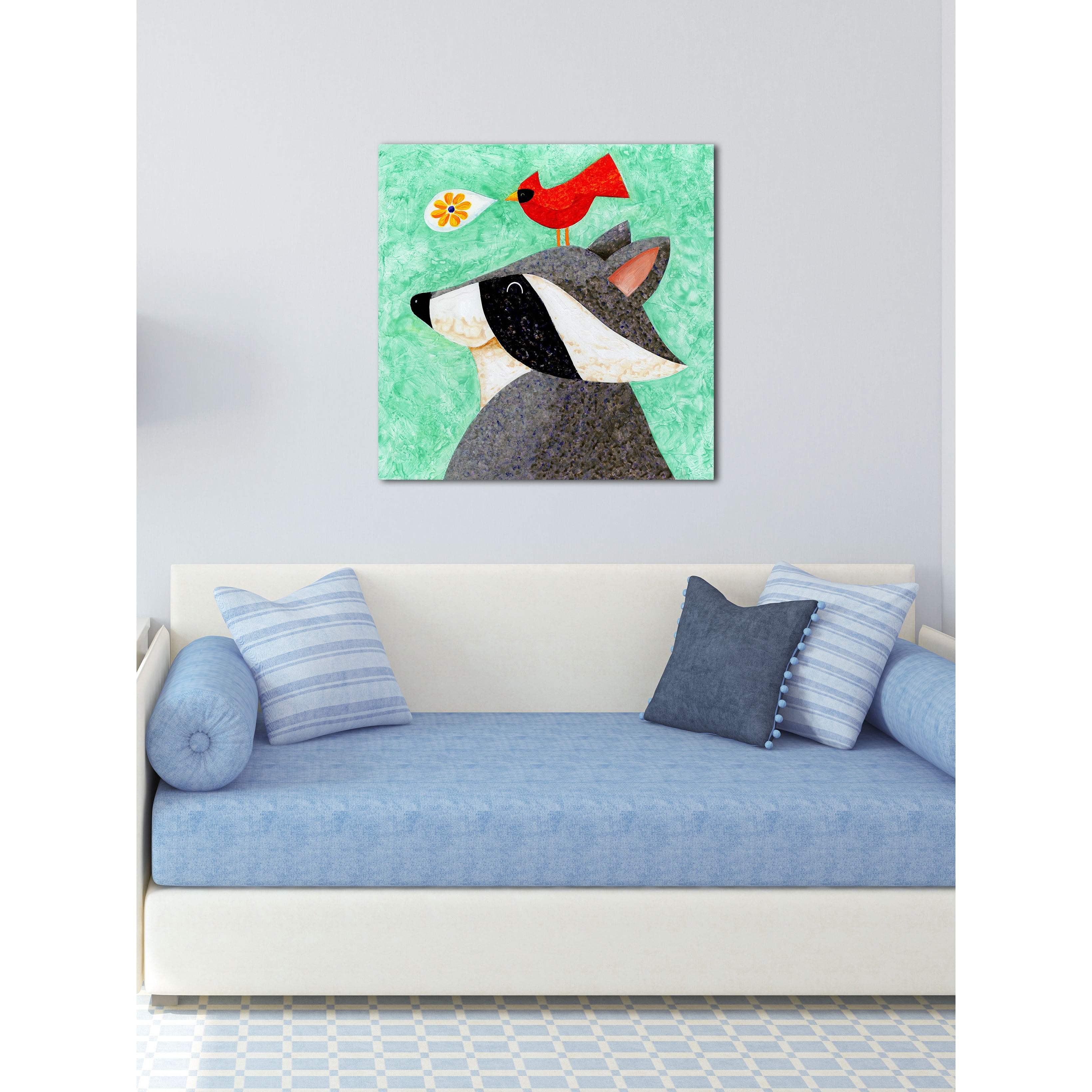 "Recital for Raccoon" Painting Print on Wrapped Canvas
