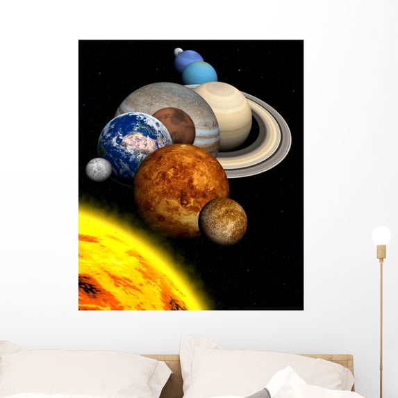 Solar System Wall Mural by Wallmonkeys Peel and Stick Graphic (36 in H x 30 in W) WM261676