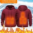thumbnail image 2 of XIAONU Men's Rechargeable Heated Hoodie USB Powered Adjustable Temperature Winter Warmth Pullover Outdoor Daily Wear, 2 of 9