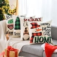 thumbnail image 3 of Set of 4 Decorative Christmas 16 x 16 Inches Throw Pillow Covers - Farmhouse Plaid Tree Truck Holiday Winter Pillow Cushion Case for Sofa Couch Bed Home Outdoor Car (16" x 16", Red/Green), 3 of 5