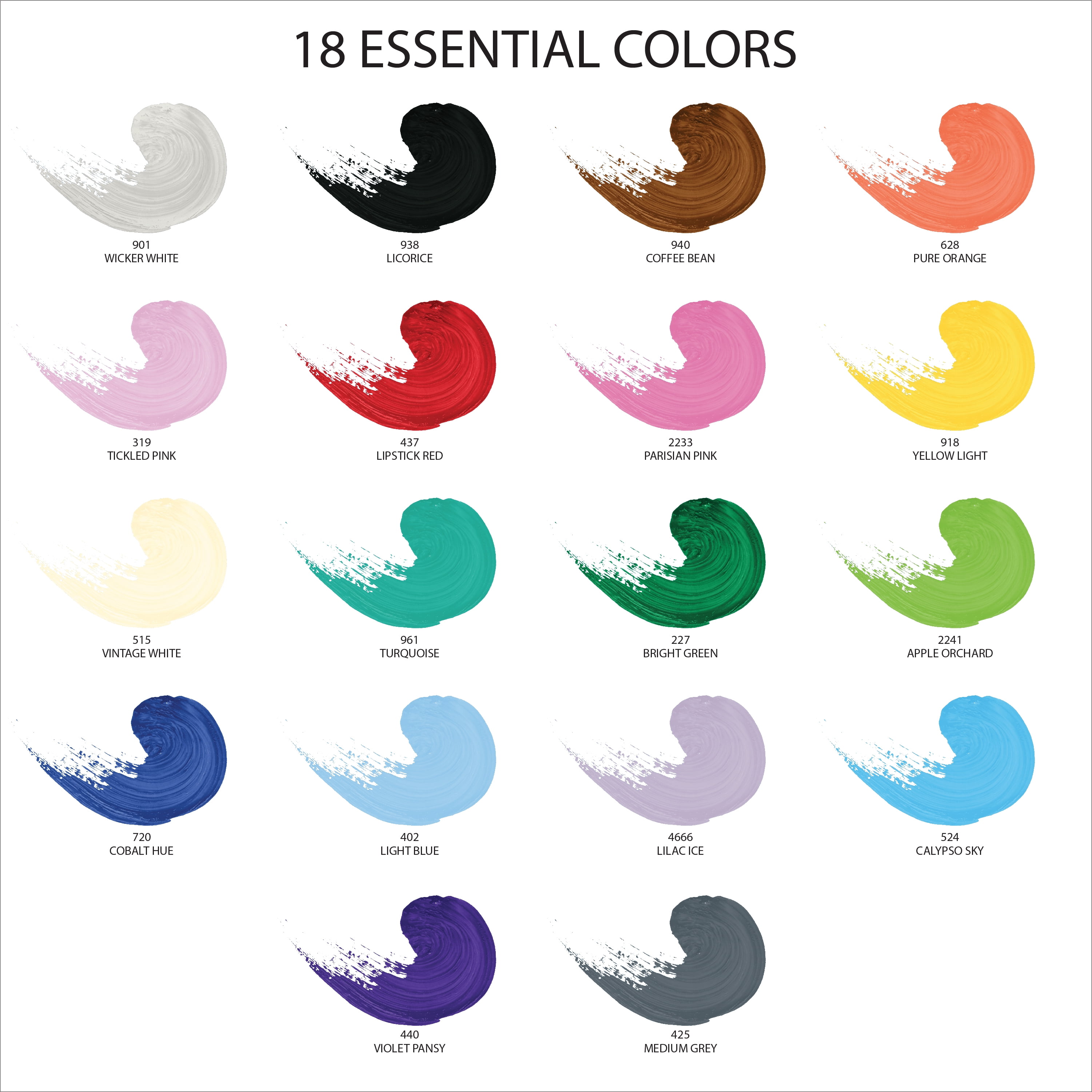 FolkArt 2 fl oz Multi-color Matte Acrylic Craft Paint (18 Pieces)