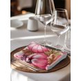 thumbnail image 6 of Pink Pumpkins Fall Cloth Napkins Set of 4 Reusable Dinner Napkins, Thanksgiving Botanical Leaves Beige Cocktail Napkin Washable Table Napkins for Wedding/Holiday Party/Baby Shower 20"x20", 6 of 7