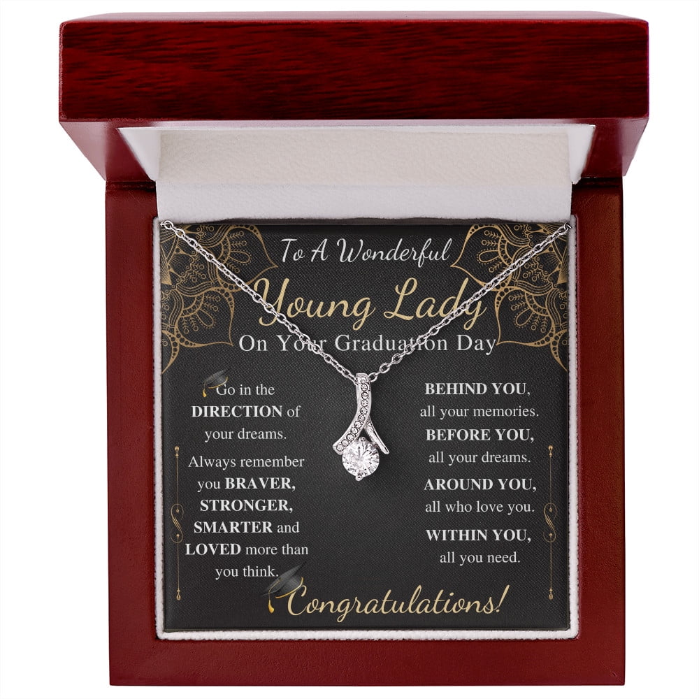Custom Graduation Personalized Gift For Her From Mom & Dad, College Graduation Necklace Gift For Friend, CZ Cross Necklace For Graduation