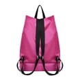 thumbnail image 2 of Hukapapa Mochila con cordón impermeable con compartimento para zapatos, bolsas con cordón seco y húmedo para hombres, mujeres, gimnasio, yoga, compras, natación, rosa rojo, 2 of 8