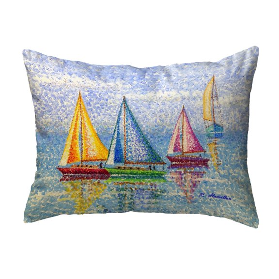 Betsy Drake NC1354 16 x 20 in. Sailboat Colors No Cord Pillow