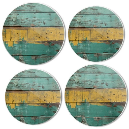 

BaHomeck Electric Stove Burner Covers Set of 4 Round Metal Gas Stove Burner Covers 8 Inch and 10 Inch Kitchen Decor Colorful Weathered Wood
