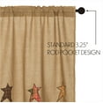 thumbnail image 5 of VHC Brands Stratton Primitive 63"x36" Burlap Star Panel Pair Tan Rod Pocket Appliqued Cotton Tie Back(s) Window Curtains, 5 of 5