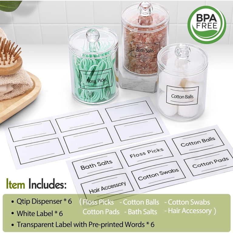HBlife 6-Pack Clear Acrylic Canister Set With Labels photo 4
