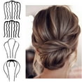 thumbnail image 1 of Hårklämma Hårnål Bun Chignon Pin Hårgaffel Franska Hårnålar 4 Klor Hårpinne Bun Hårhållare Tillbehör för Kvinnor och Flickor, 1 of 5